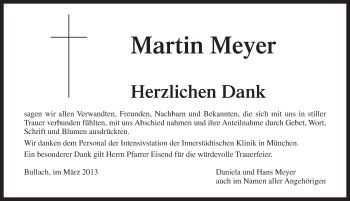 Traueranzeige von Martin Meyer von Pegnitz-Zeitung